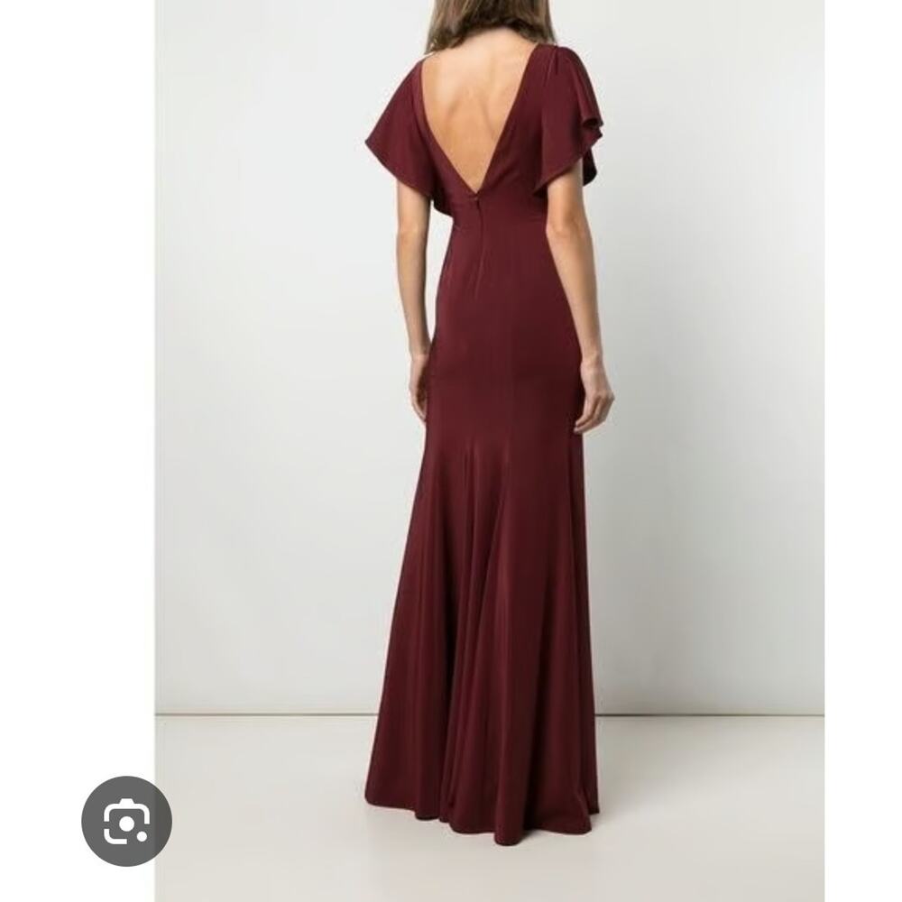 Marchesa Notte Bridesmaid Modena Maroon Party Evening Gown US 16 New w Tags - Picture 2 of 10